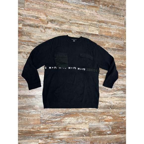 Mens Martithe Francois Girbaud Shuttle Strap Sweater Size 3XL Black Vintage Y2K